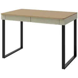 Beautysofa Schreibtisch aus Eukalyptusholz mit 2 Schubladen in grün von Beautysofa