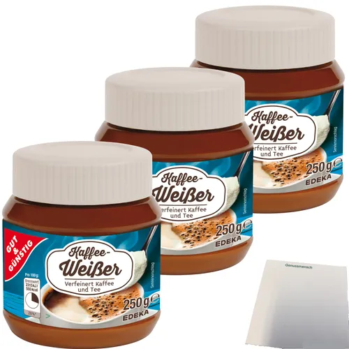 Gut & Günstig Kaffeeweißer verfeinert Kaffee und Tee 3x250g Dose usy Block