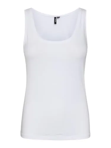 VERO MODA Damen Tank Top VMMaxi My Soft Long Basic Damentop 10185110 Bright White XL