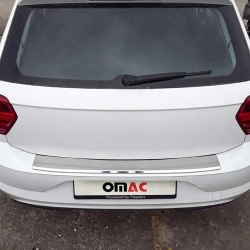 OMAC Ladekantenschutz für VW Polo Schrägheck 2017-2025 - Abdeckblenden aus rostfreiem Edelstahl, bieten optimalen Schutz vor Kratzern und Stößen, einfach zu installieren ohne Bohren oder Schneiden.