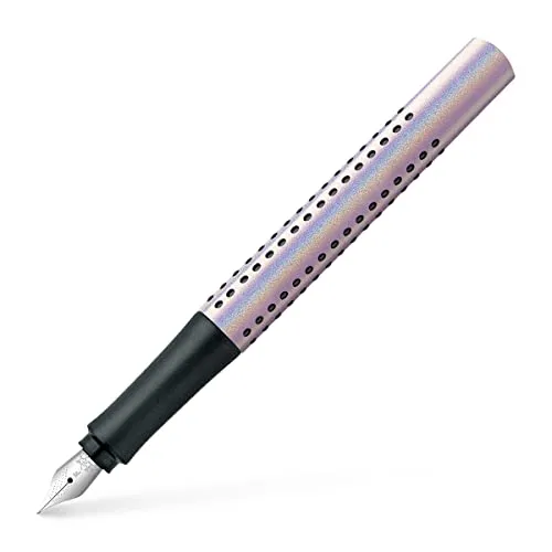 Faber-Castell 140845 - Füller Grip Edition Glam, Federbreite F, pearl, 1 Stück