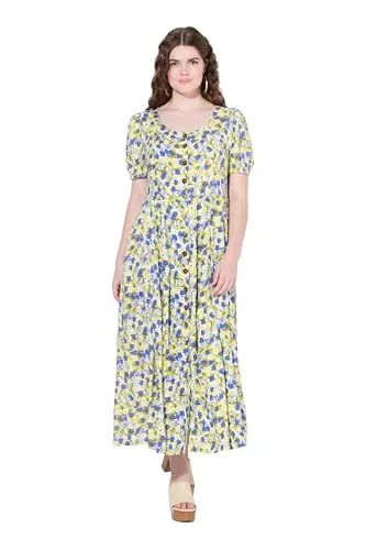 Ulla Popken Damen Maxikleid in Sonnengelb in gelb von Ulla Popken