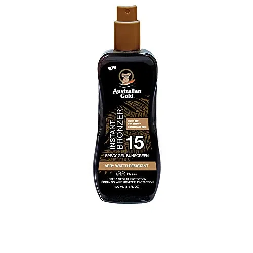 Australian Gold, Spf 15 Spray Gel + Bronzer, White, 100 milliliter