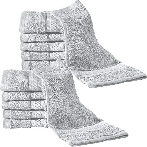 REDBEST Seiftuch 12er-Pack Chicago Silber Größe 30x30 cm in silber von REDBEST