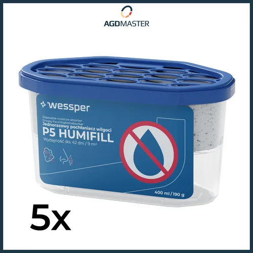 Luftentfeuchter Nachfüllpack 5x 400ml duftfrei geruchlos Wessper P5 Humifill