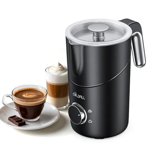 COLDFILL Milchaufschäumer Elektrisch 8-in-1, Automatischer Milchschäumer | Für Heiße & Kalte Schäume, Spülmaschinengeeignet, Leise, Abnehmbares, für Cappuccino, Hafermilch, Latte, Sojamilch, 400ml