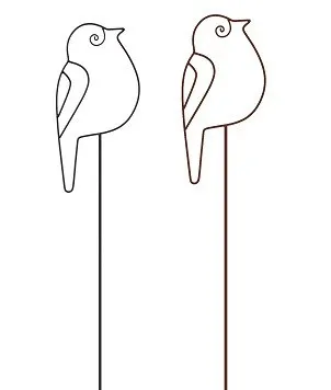 TrendLine Gartenstecker Metall Vogel sortiert 115 cm  Gartenstecker