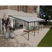 Palram - Canopia Feria Alu Terrassenüberdachung 3x10.35 m - Terrassenüberdachung aus robustem Aluminium und Polycarbonat, bietet 100% UV-Schutz und lässt sich einfach von 2 Personen montieren. Ideal für ganzjährigen Schutz und Nutzung Ihres Außenbereichs.