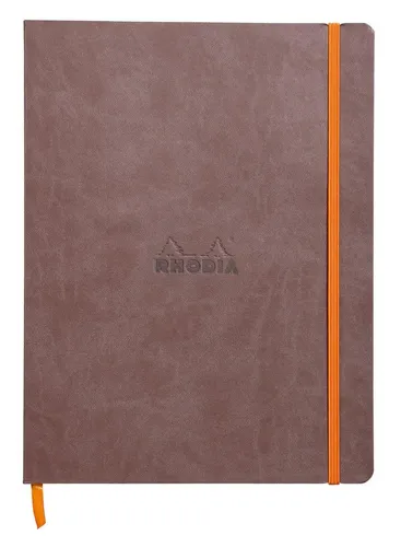 Rhodiarama Flexibles Notizbuch 19x25cm - Blöcke & Formulare: Hochwertiges elfenbeinfarbenes Papier mit 80 linierte Blätter, ideal für Notizen und kreative Ideen, sicher verschlossen mit praktischem Gummizug.