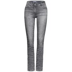 CECIL 5-Pocket-Jeans Style NOS Scarlett Grey Washed - Modische Jeans in light grey stone wash, aus 78% Baumwolle und 20% recyceltem Polyester, ideal für einen nachhaltigen Look.