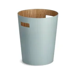 Zeller Papierkorb mit Griffen - Ästhetischer Abfalleimer in Holzoptik, mint - Papierkörbe aus Pappe in modernem Design, ideal für Büro, Arbeitszimmer oder Wohnräume. Leicht und elegant fügt er sich in jede Umgebung ein.