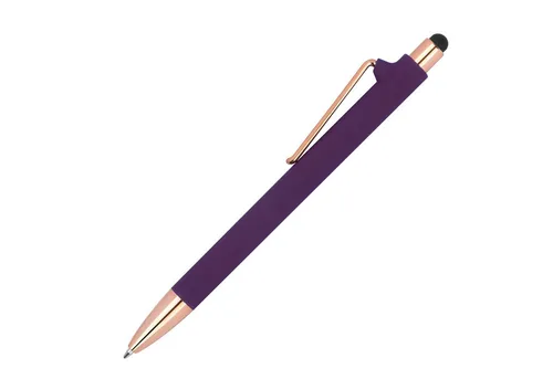 Macma Kugelschreiber Touchpen-Kugelschreiber aus Metall / gummiert / Farbe: roségold-lila