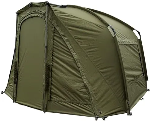 Fox Frontier XD Anglerzelt 20,000mm - Bivvy für Karpfenangeln - Zelt für Angler mit herausnehmbarer Bodenplane, Moskitonetz und Rutenhalter – ideal für komfortables Karpfenangeln in jedem Wetter.