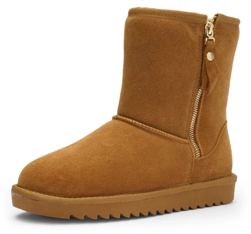 Ara Stiefelette Veloursleder/Textil braun 40 EU (6,5 UK) - Wanderschuhe mit echtem Lammfell-Innenfutter für optimalen Komfort, ideal für Freizeit und entspannte Wanderungen.