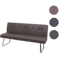 Sitzbank HWC-H70, Polsterbank mit Rückenlehne, modern und bequem - Sitzbänke für Esszimmer, Wohnzimmer oder Flur – hohe Sitzkomfort durch breite, gepolsterte Fläche und stilvolles Design mit Edelstahlgestell.