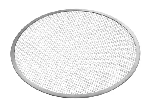 HENDI Pizza Screen, Pizzagitter, Pizzablech, Pizzaschieber, Ideal für gleichmäßiges Pizza-Backen, ø330mm, Aluminium
