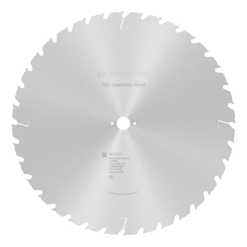 Bosch Construct Wood Hartmetall Kreissägeblatt 500mm - Kreissägeblätter für Bauholz, robust mit präzisionsgeschliffenen Carbide-Zähnen, ideal für schwierige Schnitte mit Nägeln und Betonrückständen.