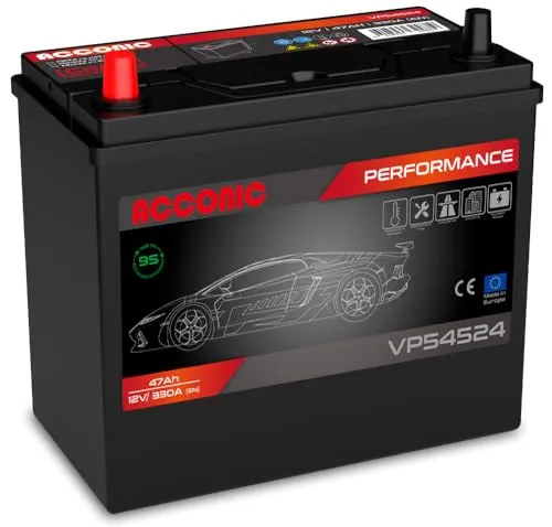 Acconic VP54524 Performance 47Ah Autobatterie ASIA ersetzt 45Ah (Pluspol Links)