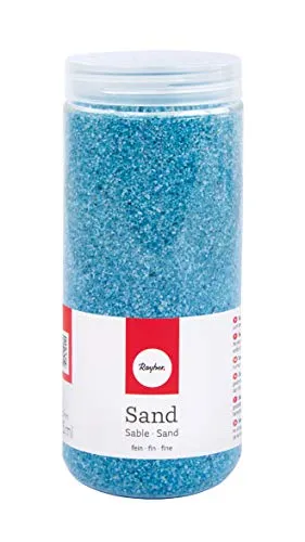 Rayher 39339356 Sand, fein, hellblau, 0,1-0,5mm, Dose 475ml von Rayher