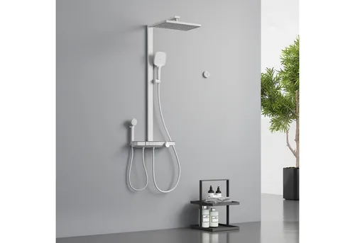 EMKE Duschsystem Duschsäule mit Bluetooth-Steuerung in weiß von EMKE