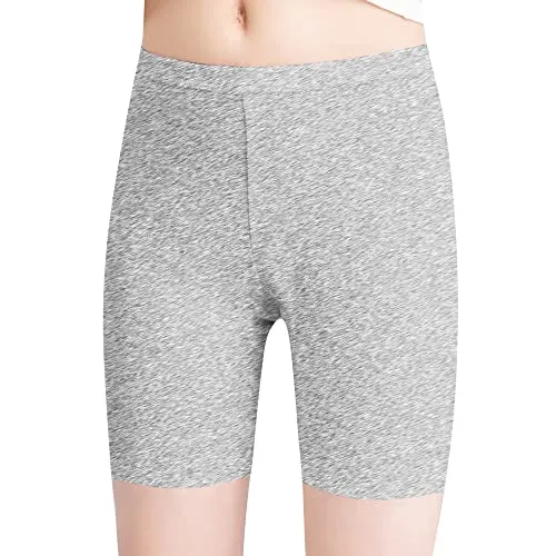 L&K-II Mädchen Leggings Kurz Radlerhose aus Baumwolle Sommer Shorts Uni Farbe Grau 146/152