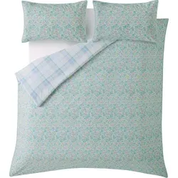 Laura Ashley Sherston Powder Blue Bettbezug 230 x 220 cm – Elegante Landhaus-Optik - Der Laura Ashley Sherston Powder Blue Bettbezug 230x220 cm vereint romantischen Blumenprint und wendbares Karodesign. Aus 100% Baumwolle für ganzjährigen Komfort, ideal für stilvolle Schlafzimmergestaltung.