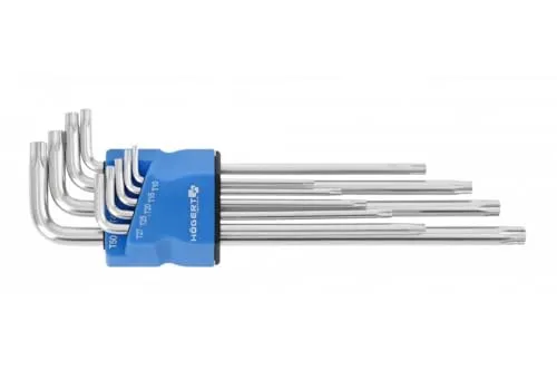 Högert Tamper-Tor-Schlüssel, extra lang, 9 Stk.