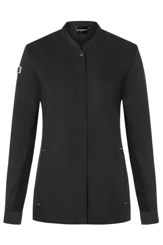 Karlowsky Damen Kochjacke Green-Generation Druckknöpfe Modern Fit Polyester/Baumwollmix Oeko-TEX® nachhaltig Schwarz - Größe 54