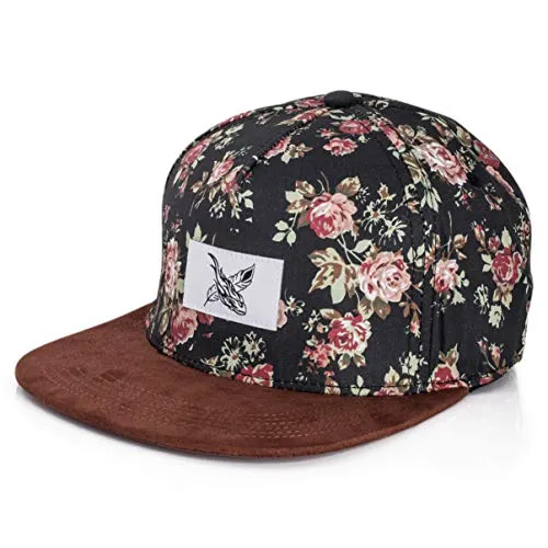 Blackskies Snapback Cap - Black Beauty Vol. III - Unisex Baseball Cap mit floralem Muster und Wildlederschirm. Hochwertige Materialien für Komfort und Langlebigkeit, ideal für jedes Outfit und jeden Anlass.