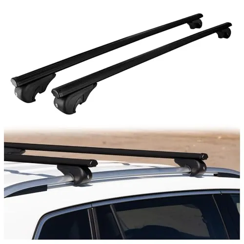 CHROMEMASTER | Dachgepäckträger Relingträger Dachträger | Kompatibel mit Skoda Karoq 2017+ | Er dient zum Transport Einer Dachbox, Fahrradträger, Leiter; Leichte Konstruktion aus Aluminium