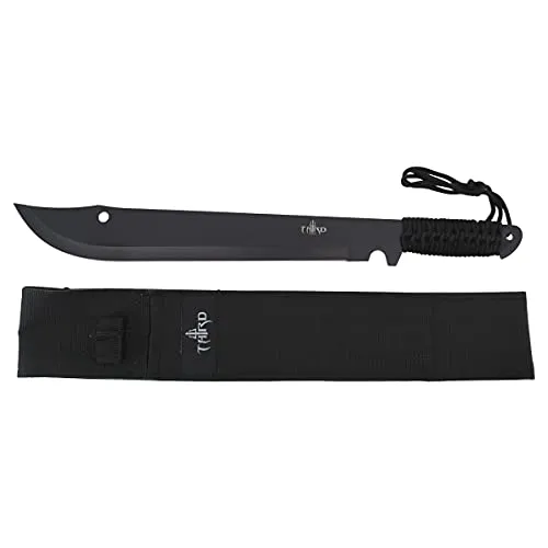 THIRD Machete, Klinge aus rostfreiem Stahl, 39 cm, satiniert, Griff aus geflochtenem Seil, Gesamtlänge 51,5 cm, 13796, Werkzeug für den Sport und Jagdgebrauch