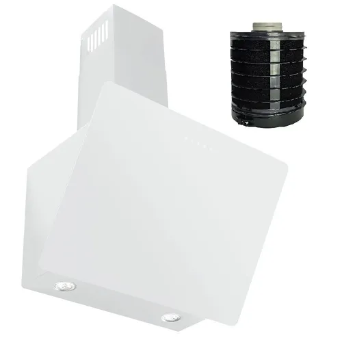 Umluft Kopffreie Dunstabzugshaube + Fernbedienung + LONG LIFE FILTER, weiß, 60cm