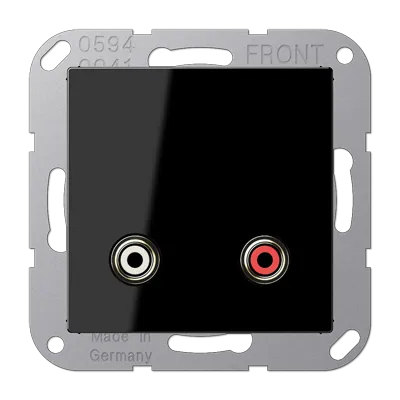 Jung Multimedia-Einsatz Cinch Audio (schwarz) in schwarz von Jung