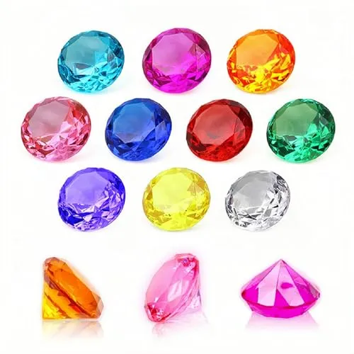 NLR [10stück 4cm] Große Größe Kinder Diamant Acryl Edelstein Spielzeug, Piraten-Schatzsuche|Ostereier-Füller|Tauchlehrer|Gefälligkeiten der Partei, Geschenk zu Geburtstags-/Weihnachts-/Osterpreisen