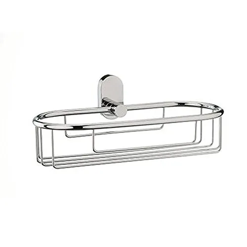 Kela 22689 Eckablagekorb Lucido - Eckablagekorb aus rostfreiem Edelstahl 18/10, ideal für Duschutensilien. Flexibel zu montieren: Kleben oder Bohren. Edles Design in glänzendem Silber.