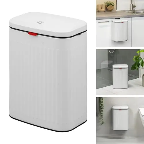 eluno großer Abfalleimer - 8L Küchenmülleimer mit Schiebedeckel - Haushaltszubehör: Flexibel hängend, stehend oder klebend - dieser elegante Mülleimer mit 8L Fassungsvermögen ist ideal für Küche und Bad und überzeugt durch sein modernes Design.