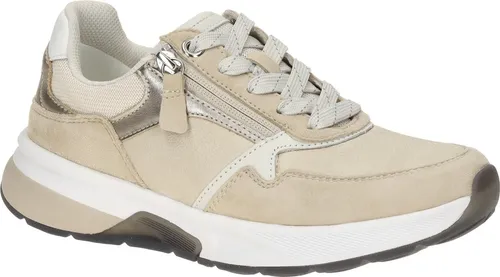 Gabor Damen Low-Top Sneaker - Sportliche Freizeitschuhe in Leinen/Oak/Puder - Bequeme Low-Top Sneaker für Damen, ideal für Freizeit und Alltag. Leichtgewichtige Laufsohle und stilvolles Design sorgen für hohen Tragekomfort.