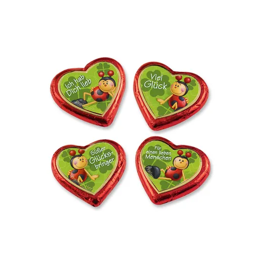 Pralinenherzen mit Glücksmotiven 4 Stück 24 g (1er Pack 96 g) 4