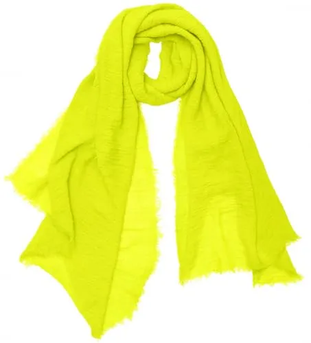 dy_mode Damen Schal in Unifarben Halstuch Schultertuch Weicher Stoff Leicht Durchsichtig - S206 (S206-NeonGelb)