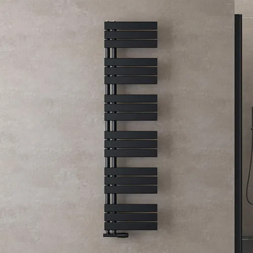 doporro Badheizkörper 159x40cm - Handtuchheizkörper Anthrazit - Eleganter Handtuchwärmer aus kohlenstoffarmem Stahl, ideal für effiziente Wärmeleitung im Badezimmer. Energieeffizient mit 728 Watt Leistung und 360°-Schweißtechnik für eine nahtlose Oberfläche.