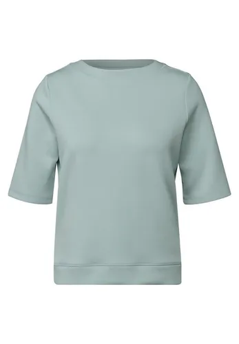 Cecil Kurzarm-Sweatshirt mit U-Boot-Ausschnitt - Oberteile für Damen, modischer Aufnäher und weiche Sweat-Qualität für höchsten Tragekomfort.