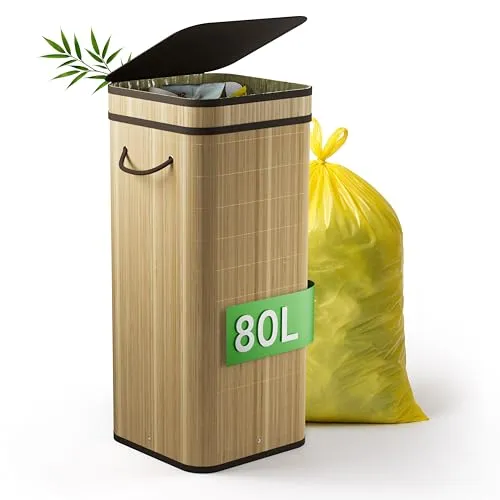 NewHabitat Gelber Sack Ständer aus Bambus