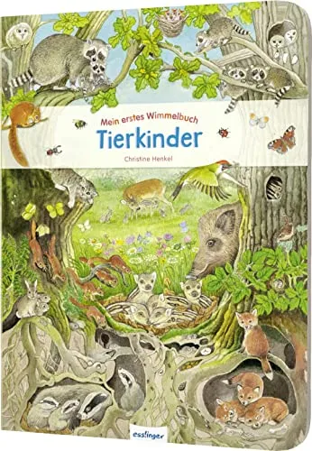 Mein erstes Wimmelbuch: Tierkinder: Niedliches Bilderbuch zur Kinderbeschäftigung