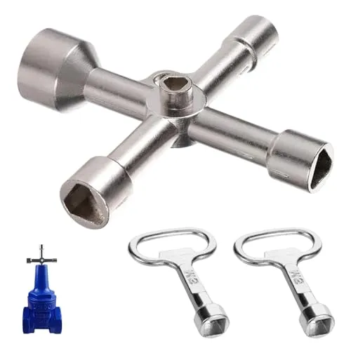 3er Set Dreikantschlüssel Mülltonne,Universal Schaltschrankschlüssel,Vierkantschlüssel und Wasserhahn Schlüssel,Multifunktionaler Dreieck schlüssel Set,4 Kant Schlüssel Kreuzschlüssel für Klempner