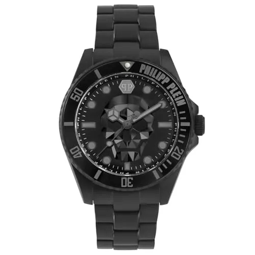 Philipp Plein PWOAA0922 The $kull Diver Herrenuhr - Armbanduhren mit 10 ATM Wasserdichtigkeit, sportlichem Design und markantem 3D-Skull-Zifferblatt für den stilbewussten Mann.