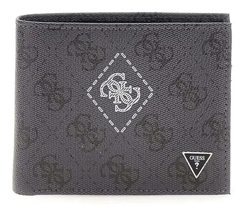 GUESS Bifold Double Wallet aus echtem Leder mit RFID-Schutz - Elegante GUESS Geldbörse in kompakter Form mit 8 Fächern für Karten und 2 Geldscheinfächern. Ideal für die tägliche Nutzung, bietet sie Sicherheit und Übersichtlichkeit für Ihre Finanzen.