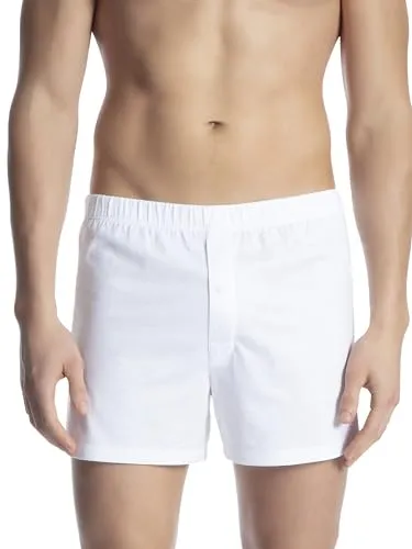 CALIDA Cotton Code Jersey-Boxershorts für Herren - Bequeme Herren-Boxershorts aus Single Jersey mit stoffbezogenem Gummizugbund und praktischer 1-Knopf-Öffnung für optimalen Tragekomfort.