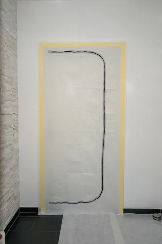 Vlies Vliestür Tür beidseitig zu öffnender Reißverschluß 220 x 110 cm Staub