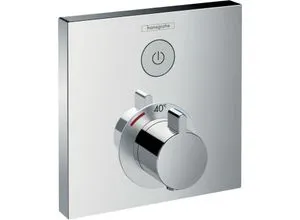 hansgrohe ShowerSelect Fertigmontageset 15762000 - Armaturen mit Select-Button für einfaches Ein- und Ausschalten, Temperaturregelung und Sicherheitssperre bei 40 °C für optimalen Komfort.