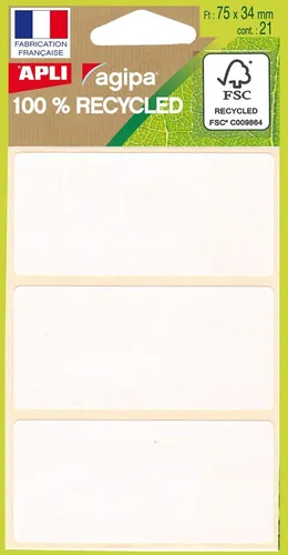 APLI Vielzweck-Etiketten 34 x 75 mm weiß 100% recycelbar 21 Etiketten
